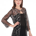 Women Sequence Embellished Net Shrug